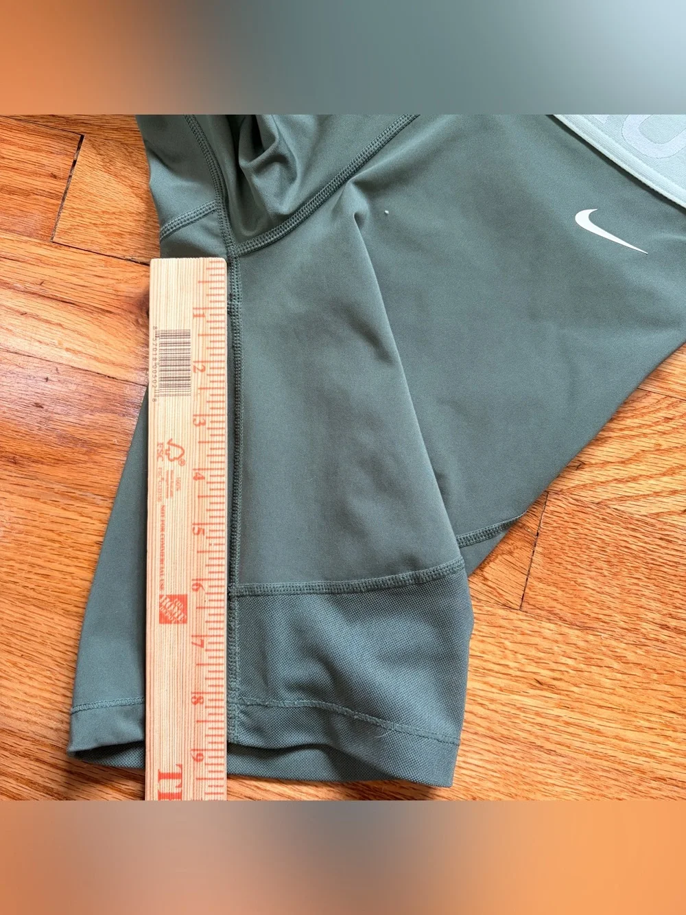 Nike Pro Biker Olive Green Mesh Athletic Compression Shorts Medium 9” - Picture 7 of 7